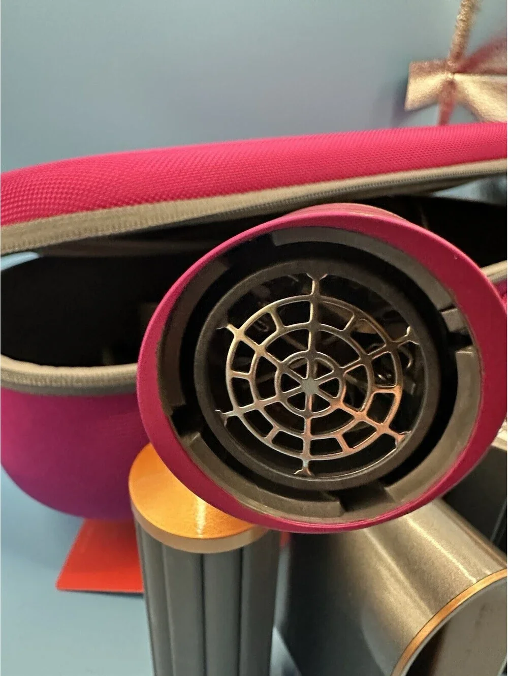 Dyson Airwrap HS01 Multi-Styler Nickel Fuchsia w/Case 3 Attachments Tested